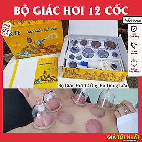Bộ Giác Hơi 12 Món Không Dùng Lửa Kèm Ống Bơm Dây Nối Giúp Điều Hòa Kinh Mạch