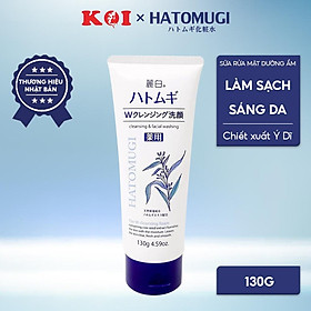 Sữa rửa mặt ngừa mụn, dưỡng ẩm và làm sáng da Hatomugi The Medicated Facial Foam 130g (xanh)