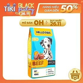 Thức Ăn Chó Dạng Hạt Cao Cấp Hương Vị Bò Hello Dog Beef 400G