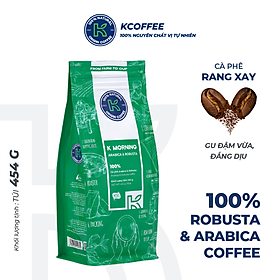 Hình ảnh Cà phê rang xay Robusta Arabica xuất khẩu K Morning thương hiệu K Coffee (454g/gói)