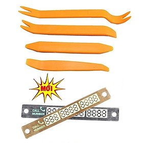 Mua Bộ 4 dụng cụ tháo gỡ nội thất ô tô bằng nhựa Tặng 1 thanh ghi số điện thoại trên xe