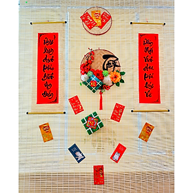 Mua Mành tre trang trí tết - Mành tăm tre loại to - Size 150cm đến 200cm - Cây giả  hoa lụa Decor trang trí nhà cửa - 1m5 * 1m6