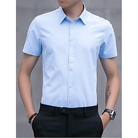 Áo sơ mi nam ngắn tay màu xanh biển