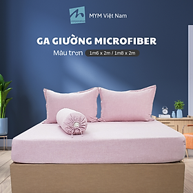 Bộ 4 món ga trải giường, áo gối và gối ôm Lanh Màu Microfiber 160x200cm/180x200cm