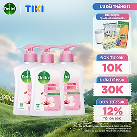 Combo 3 chai nước rửa tay Dettol kháng khuẩn dưỡng da - Chai 250g