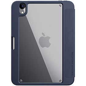 Bao da cho iPad Mini 6 Nillkin Bevel Leather Case (Có khe cắm bút Apple Pencil) - Hàng Nhập Khẩu - Xanh Đen