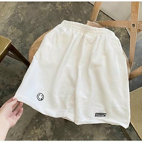 Quần Short Nữ MẶT CƯỜI Thun Cotton Da Cá Cạp Chun Unisex Thể Thao Ống Rộng Bigsize Kiểu Ngắn Ulzzang KUN