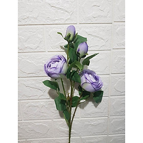 Hoa hồng lụa loại đẹp cành 2 bông 2 nụ dài 75cm