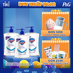 Combo 3 Nước Rửa Tay SAFEGUARD Trắng Tinh Khiết 450ml