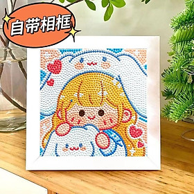 Mua Bộ Tranh Đính Đá Tự Làm Toàn Diện Họa Tiết  Có Khung Dùng Làm Quà Tặng Cho Bạn Gái ( ngẫu nhiên)