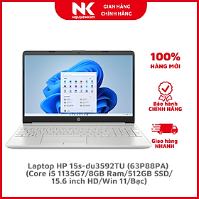 Mua Laptop HP 15s-du3592TU (63P88PA) (i5 1135G7/8GB Ram/512GB SSD/15.6HD/Win 11/Bạc)-Hàng chính hãng