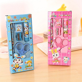 Bộ Dụng Cụ Học Tập Đa Năng 5 Món Cho Bé - Màu Xanh
