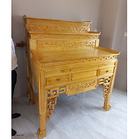 Mua Bàn thờ 3 tầng gỗ - bàn tam cấp mẫu triện sen 1m27 cao 1m54 sâu 1m07