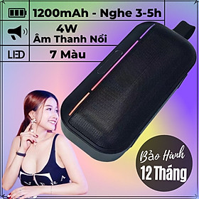 Mua Loa Bluetooth MMS-300 Công Suất 4W  Pin 1200mAh  Đèn Led 7 Màu  Bass Mạnh  Hỗ Trợ Khe Cắm Thẻ Nhớ  USB  Đài FM