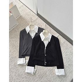 Áo Thun Tăm Phối Cổ Sơ Mi Viền Nổi Bật – Áo Nữ Tay Ngắn Form Dễ Thương Thanh Lịch, Dễ Phối Đồ