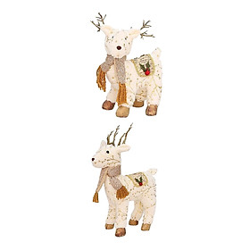 2Pcs Christmas Reindeer Stuffed Animal Creative Plush Elk