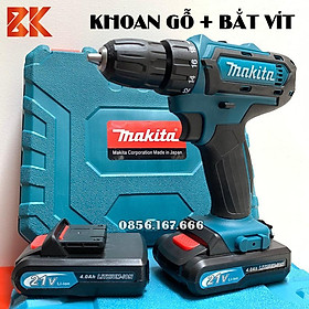 Mua Máy Khoan MAKITA 21V 2 PIN DẸT- Tặng Đầu chải  Pin 5 Cell  100% đồng  Máy bắt vít  vặn vít  khoan gỗ