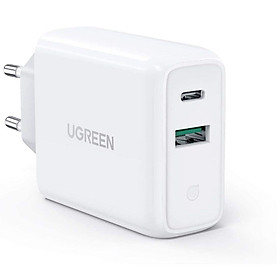 Củ sạc USB A và type C 36W QC3.0 - 4.0  màu đen Ugreen 170SC60469CD - Hàng chính hãng