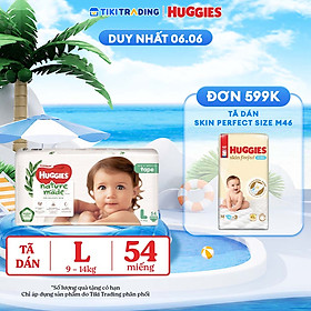 Tã Dán Siêu Cao Cấp Huggies Platinum Naturemade L54 (54 Miếng)