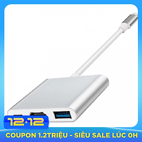 Hub chuyển đổi USB Type-C Sang USB 3.0/HDMI-Type C (Bạc)