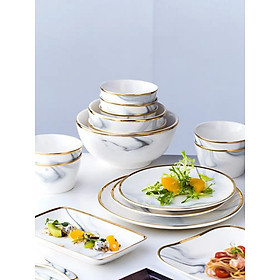Mua Bộ chén   bát   đĩa ăn 32 chi tiết sứ sương cao cấp vân đá Cẩm thạch
