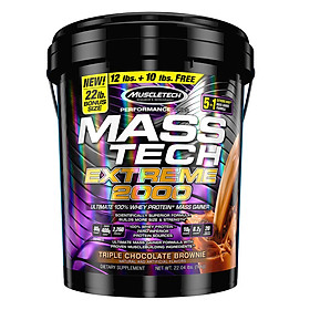 Sữa tăng cân tăng cơ MASS TECH EXTREME 2000 của MuscleTech hương Chocolate thùng lớn 10 kg hỗ trợ tăng cân tăng cơ nhanh cho người gầy kén ăn, khó hấp thu, khó tăng cân