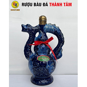 Đặc Sản Bình Định - Rượu Bàu Đá Thành Tâm BA BẦU Đậu Xanh (Màu xanh bút bi) 650ml - OCOP 3 Sao
