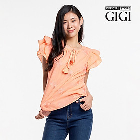 GIGI - Áo kiểu nữ cổ tròn tay ngắn xếp tầng thời trang G1110T231276