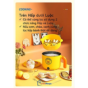 Mua Nồi điện mini VỊT VÀNG 2 tầng đa năng nấu cơm  lẩu. cháo. chiên xào tiện lợi cho mọi nhà dung tích 1 8L
