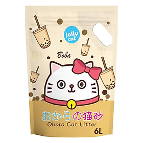 Cát Vệ Sinh Đậu Nành An Toàn Cho Mèo Không Bụi JollyCat Tofu 6L - Trà Sữa