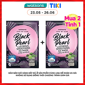 Mặt Nạ Watsons Love My Glow Black Pearl Lustrous Smoothing HA Mask 21ml