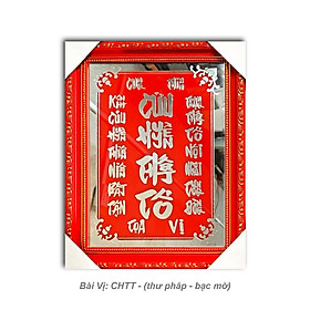 Mua Cửu Huyền Thất Tổ chữ Việt - chữ Bạc nổi chìm - khung gỗ - Cao 40cm