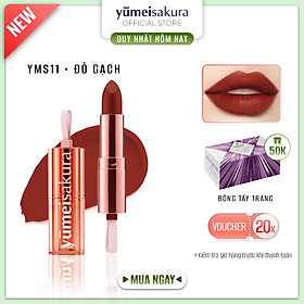 Son Thỏi Màu Đỏ Gạch Lì Mịn Siêu Dưỡng Yumeisakura Chotto Matte Kiss Me Maroon Lipstick YMS11 3.5g