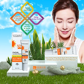 Kem Chống Nắng, Ngăn Ngừa Cho Nám, Tàn Nhang Vitara Sunscreen Spf 50+ ,Pa++ Thái Lan  (T/20gr) 