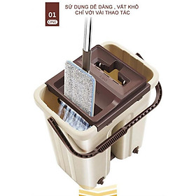 Mua Bộ Chổi Lau Sàn Nhà Tự Vắt Thông Minh Xoay 360 Độ Kèm Thùng  Vắt Khô Siêu Nhanh