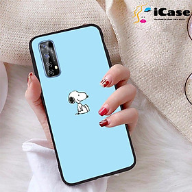 Ốp lưng iCase dành cho Realme 7 chất liệu viền dẻo lưng cứng nhám TPU có hai lỗ xỏ dây đeo in nổi 4D hình bộ sưu tập Snoopy 06
