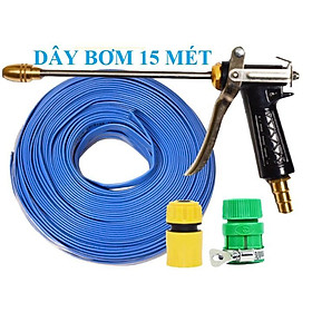Mua Bộ dây vòi xịt nước rửa xe  tưới cây   tăng áp 3 lần  loại 15m 206318 đầu đồng  cút  nối PE