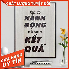 Tranh treo tường bằng Gỗ handmade khắc laser chữ slogan tạo động lực