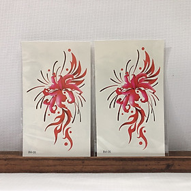 Combo 2 hình xăm dán tattoo đặc biệt chủ đề bỉ ngạn hoa, bồ công anh và bướm xuân 10x6cm- phù hợp vị trí ở tay, chân, đùi, ngực, vai, lưng, cơ thể...
