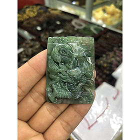 Mặt dây chuyền rồng nhả hạt châu phong thủy đá ngọc băng tảo