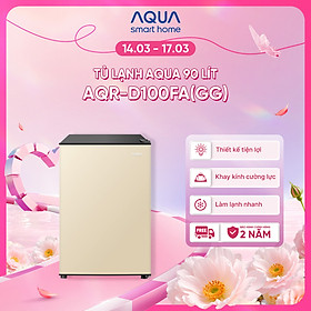 Tủ lạnh Aqua 90 lít AQR-D100FA(GG) - Màu be - Freeship toàn quốc - Có hỗ trợ đổi sang hồng - Hàng chính hãng