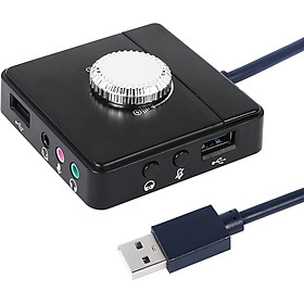 SOAIY HUB USB Đa Năng Hỗ Trợ 2 Cổng Audio Cùng Lúc Headphone 2 Jack + AUX 3.5mm, USB Có Núm Chỉnh Âm Lượng JH-N962 - Hàng Nhập Khẩu