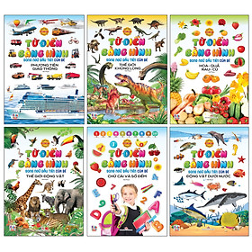 Bộ 6 Cuốn Từ Điển Bằng Hình: Phương tiện giao thông, thế giới khủng long, hoa quả rau củ, động vật, chữ cái số đếm, động vật dưới nước