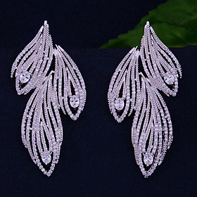 Bông tai nữ - Luxury - 3 cánh lá mạ vàng 18k