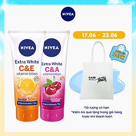 Combo Sữa Dưỡng Thể Dưỡng Trắng NIVEA EXTRA WHITE C & E VITAMIN -180ml - 84374 & Extra White C & A Vitamin - 180ml - 80372