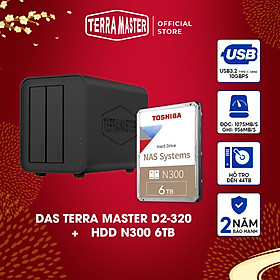 Mua Bộ Thiết bị lưu trữ DAS TerraMaster D2-320+N300 6T Hàng chính hãng