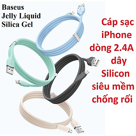Mua Cáp sạc iP dòng 2.4A dây silicon siêu mềm Baseus Jelly Liquid Silica Gel model CAGD00001 - Hàng chính hãng