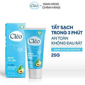 Kem Tẩy Lông Chiết Xuất Bơ Cleo Dành Cho Da Thường 25g, an toàn, không đau và đạt hiệu quả nhanh chóng