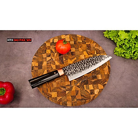 Mua Thớt Gỗ Teak Cao Cấp - Chặt Thái  Trang Trí - 30x30x3 8cm - TDC04 | HTX DAO PHÚC SEN