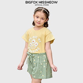 Đồ ngắn tay bé gái Bigfox Miss Meow size đại mùa hè vải cotton kiểu Hàn